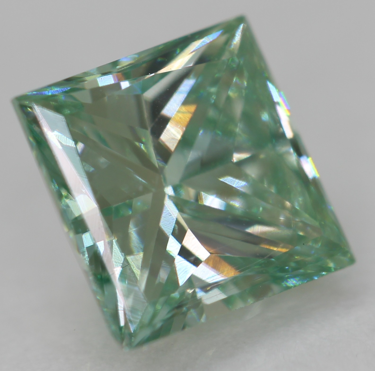 Cert 1.07 Carat Fancy Blue VVS1 Princess Natural Enhanced Diamond 5.94×5.83mm