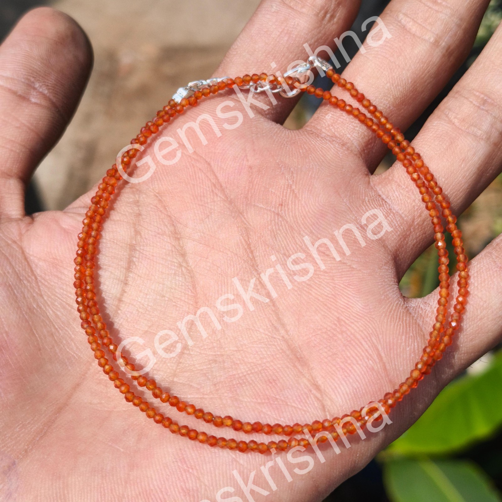Orange Carnelian 3mm Faceted Beads, Natural Gemstone Round Beads, Jewelry Makin