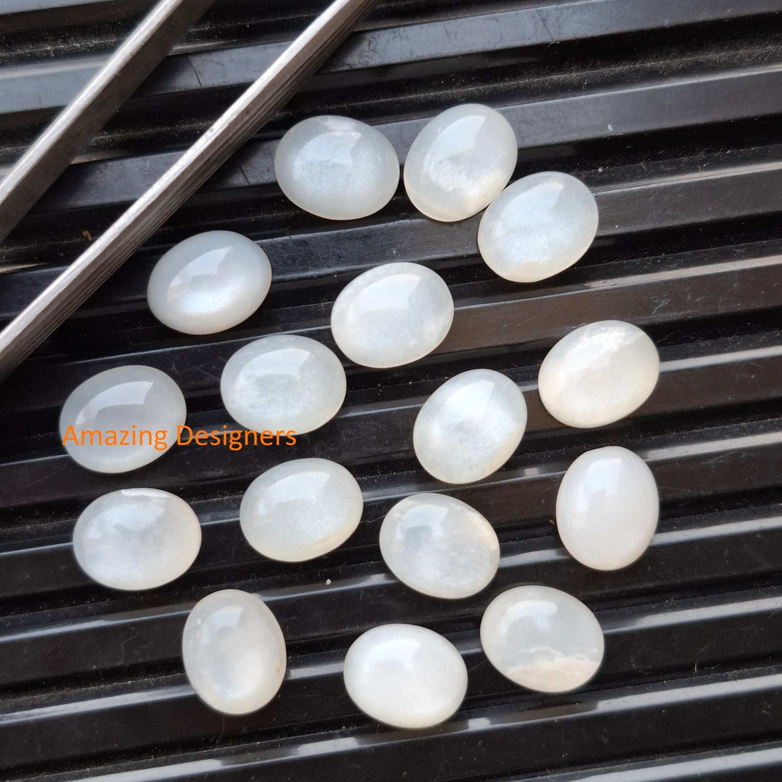 Natural White Moonstone Oval Cabochon 3x5mm to 12x16mm Loose Gemstone