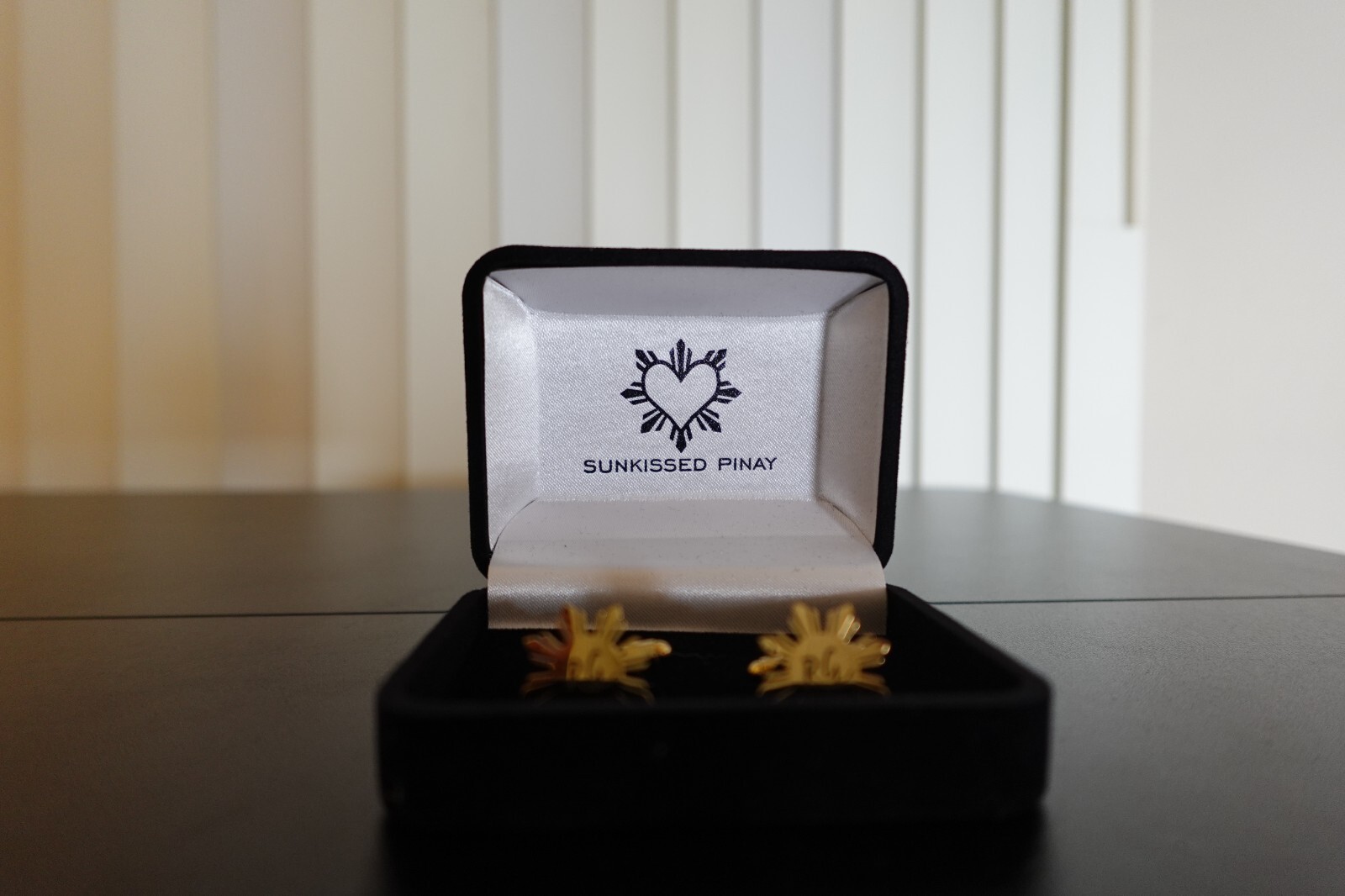 Philippine Sun Suit Cufflinks Pinoy Heritage Jeweley “RG” Gold Color