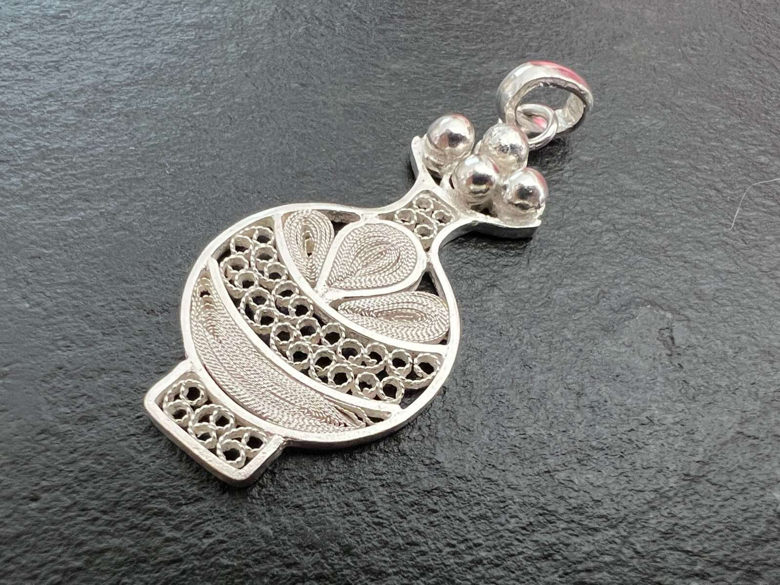 Filigree Poporo Quimbaya Pendant 950 Sterling Silver Handmade Mompox (Colombia)