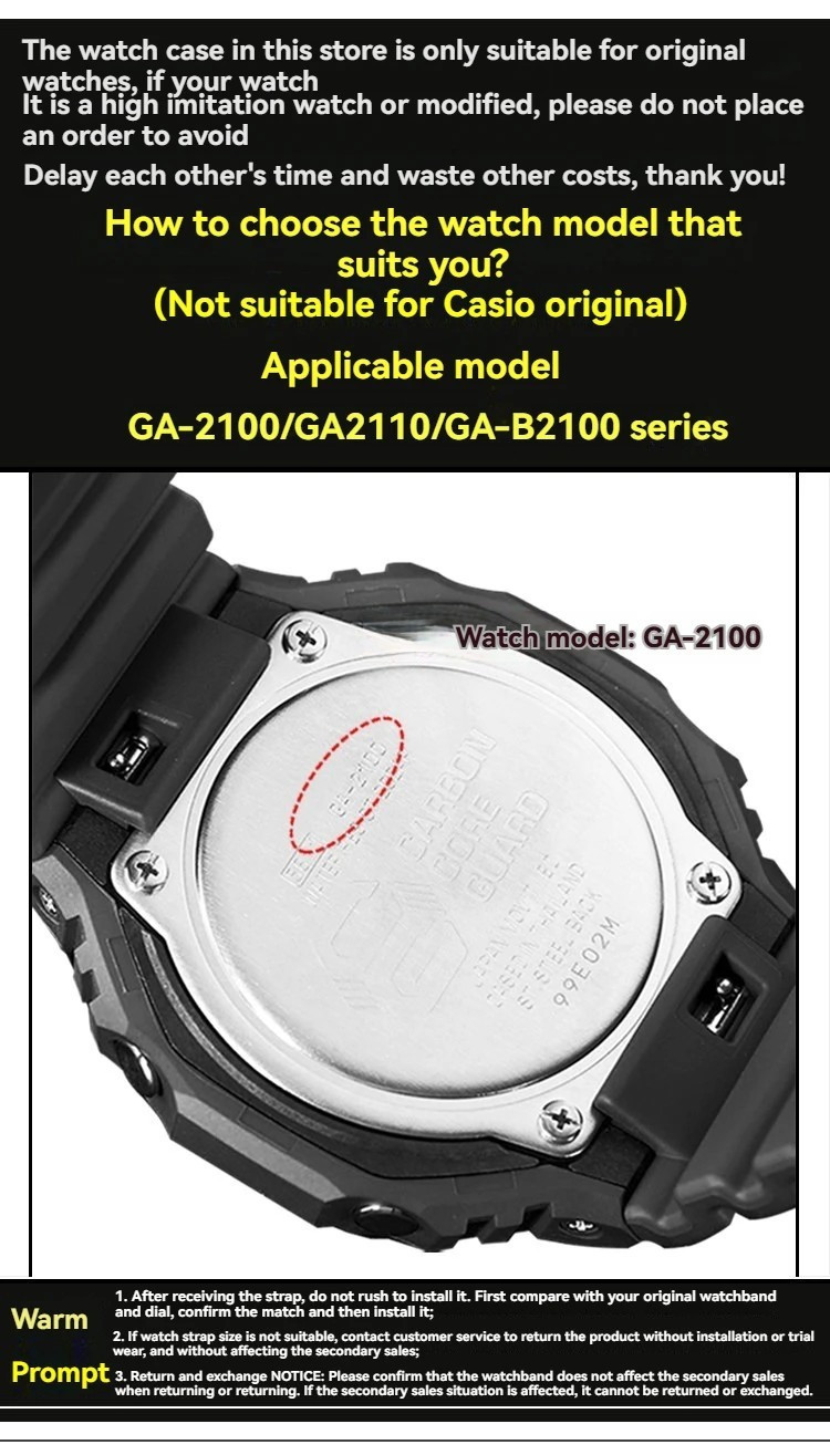 For Casio GA-2100 GA-2110GA-B2100 Nautilus Mod Kit GA2100 Steel Watch Case Strap