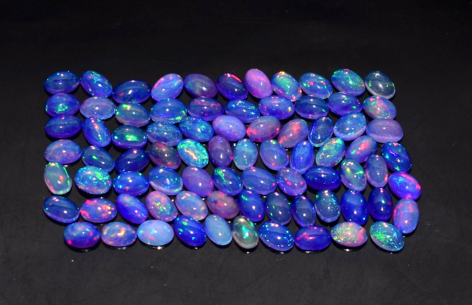 4x6MM 80Pcs Natural Ethiopian Purple Opal Fire Opal Loose Gemstone cabochon M14