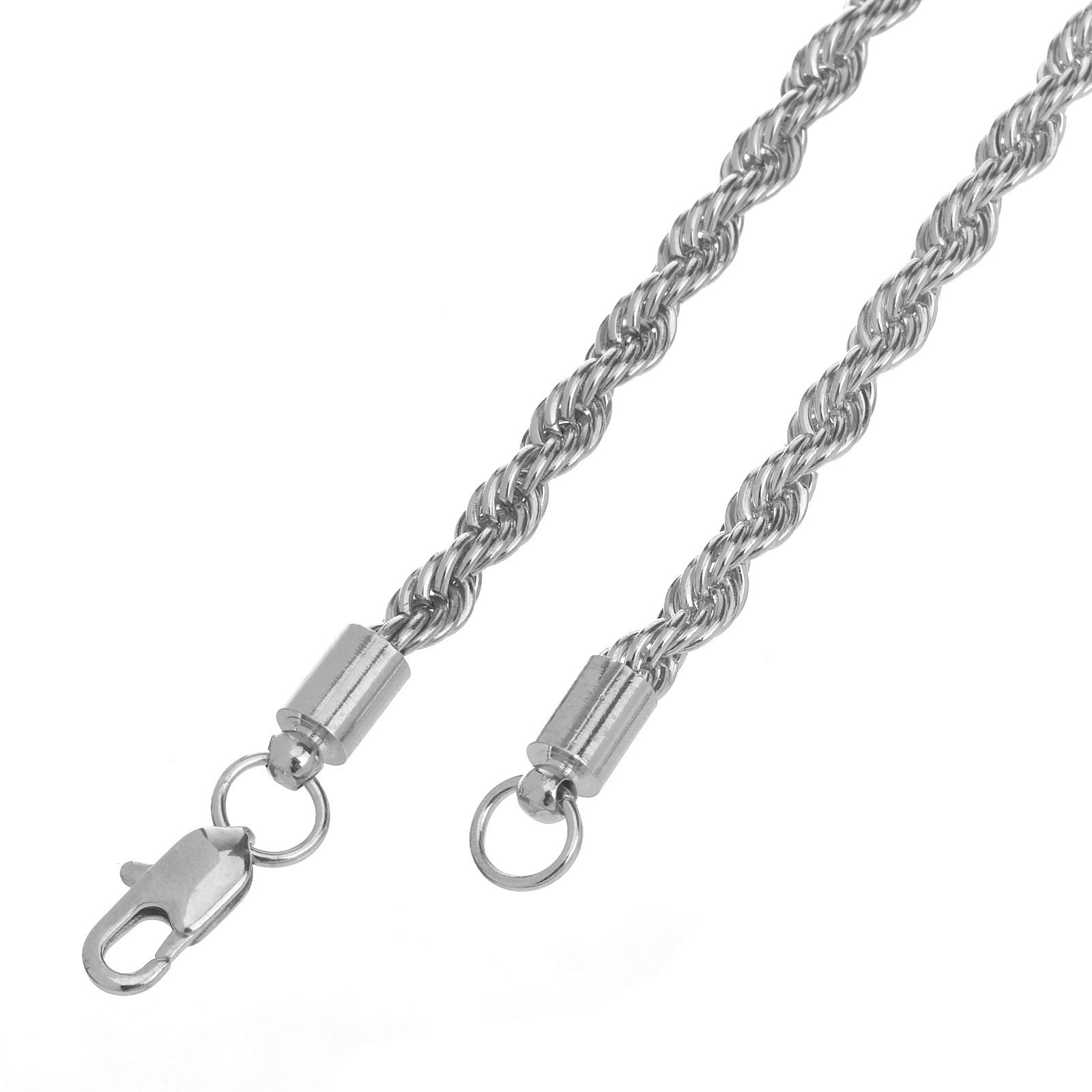 Men’s Silver Plated Iced Puerto Rico Flag Pendant 24″ Rope Chain Necklace 1046 S