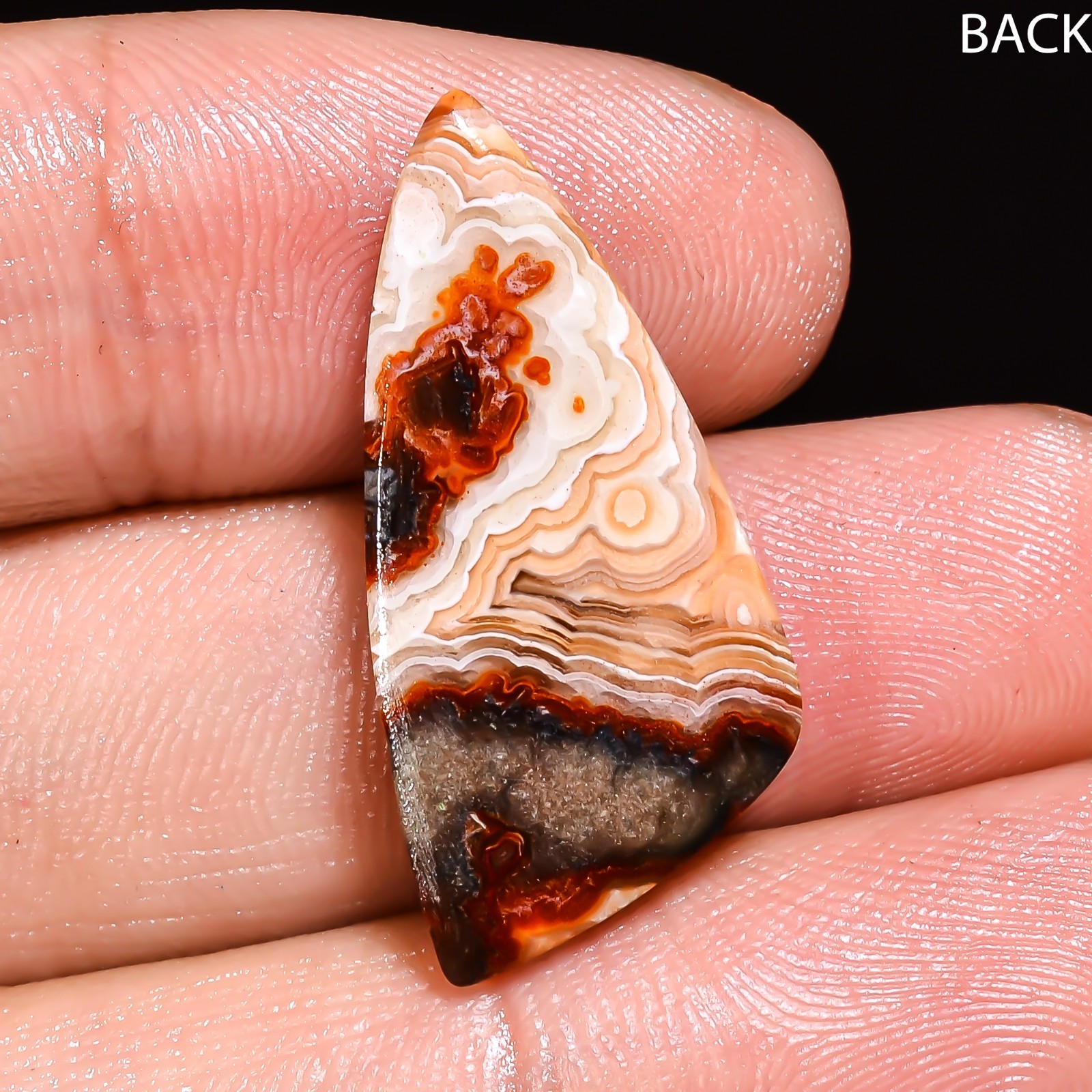 Natural Crazy Lace Agate Fancy Shape Cabochon Loose Gemstone 27X13X5MM 10.5 Cts.