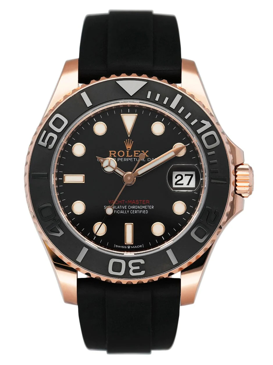 Rolex Yacht-Master 268655 Black Dial 18K Rose Gold Watch Box Papers