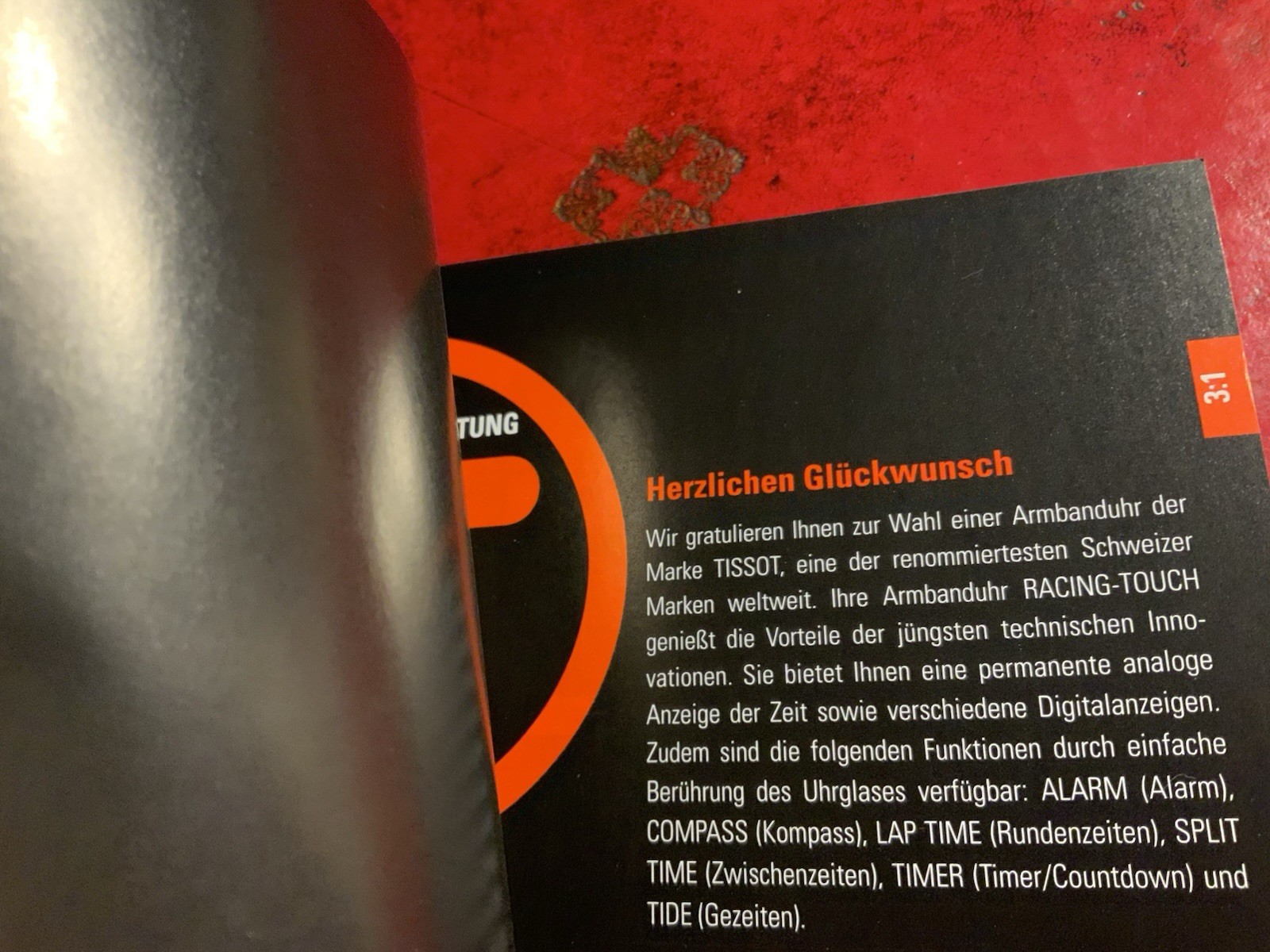 Tissot Racing Touch Watch Owners Manual User’s manual only One