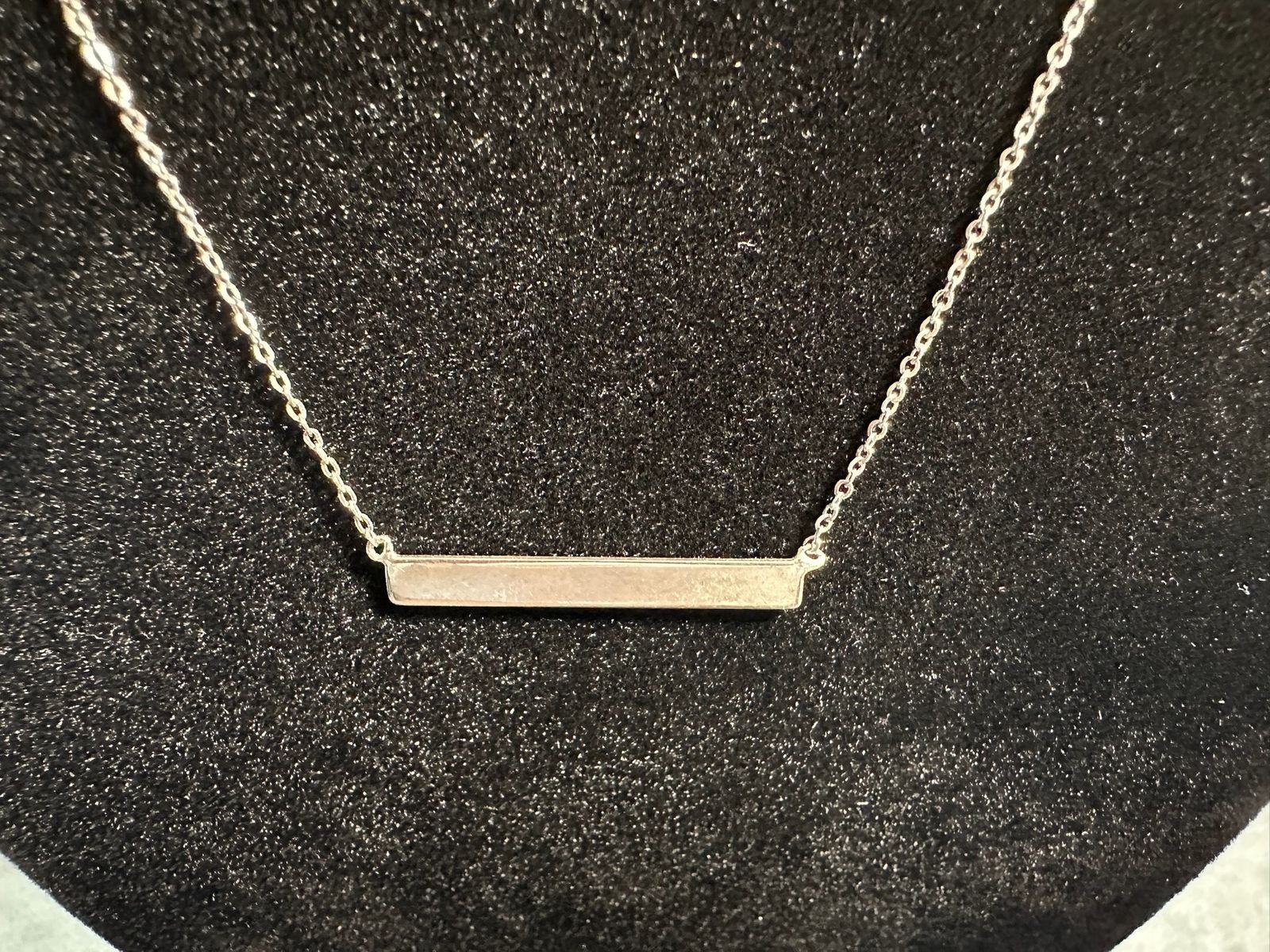 1.95g Vintage Sterling Silver 925 Bar Pendant Necklace Adjustable 18 in M