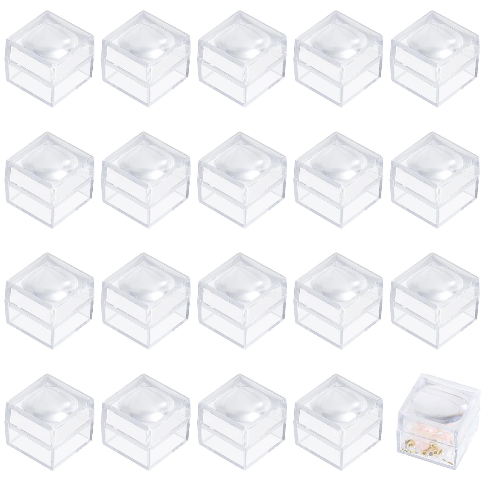 CHGCRAFT 20pcs Magnifying Display Box Diamond Gemstone Display Case Transpare…