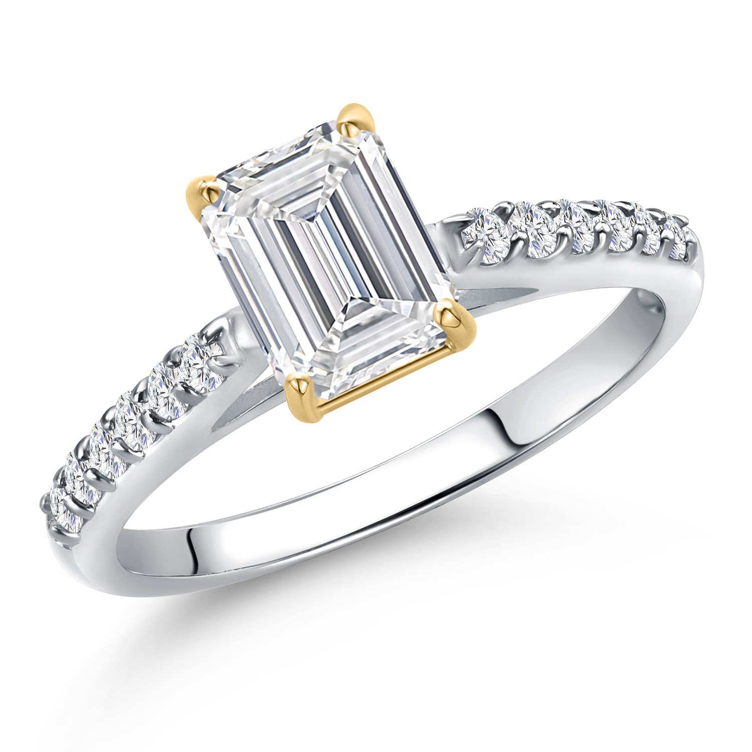 1.24 Cttw IGI Certified Lab Grown Diamond in 10K White Gold with Yellow Gold