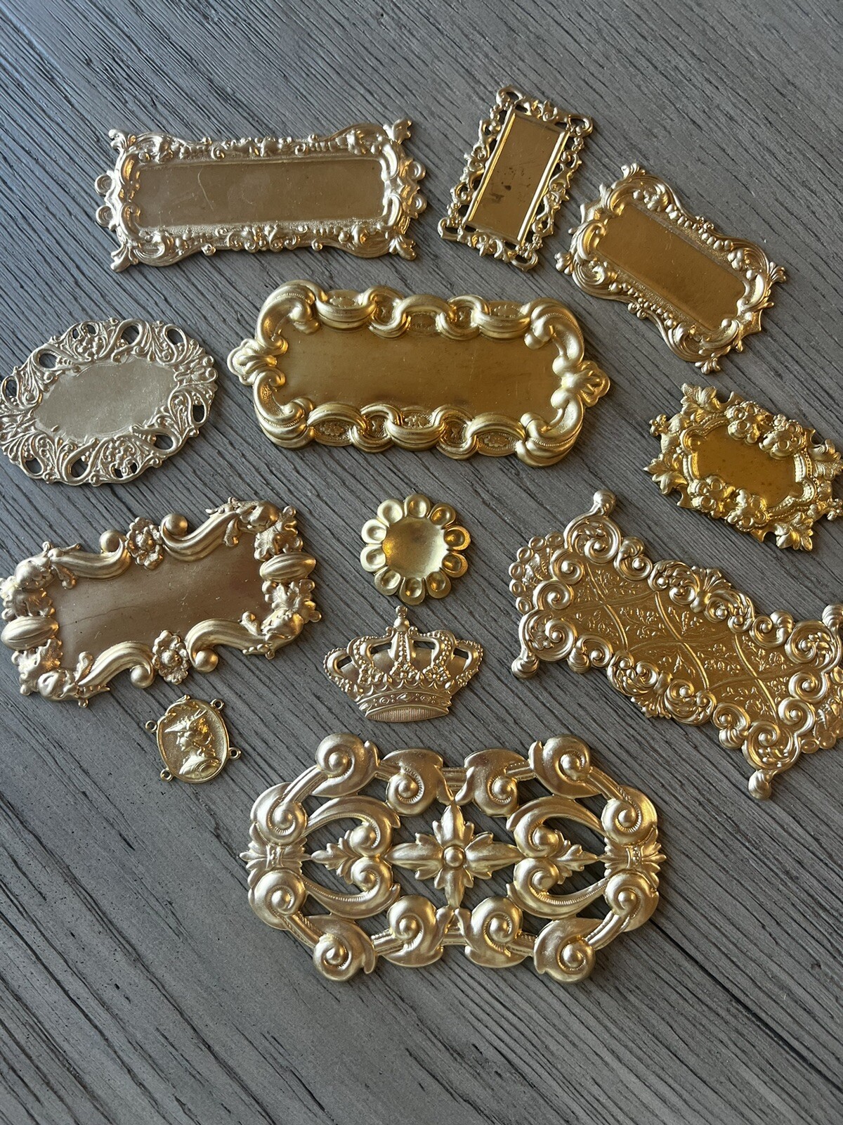 Victorian Metal Stampings/Brass Findings Assorted Lot