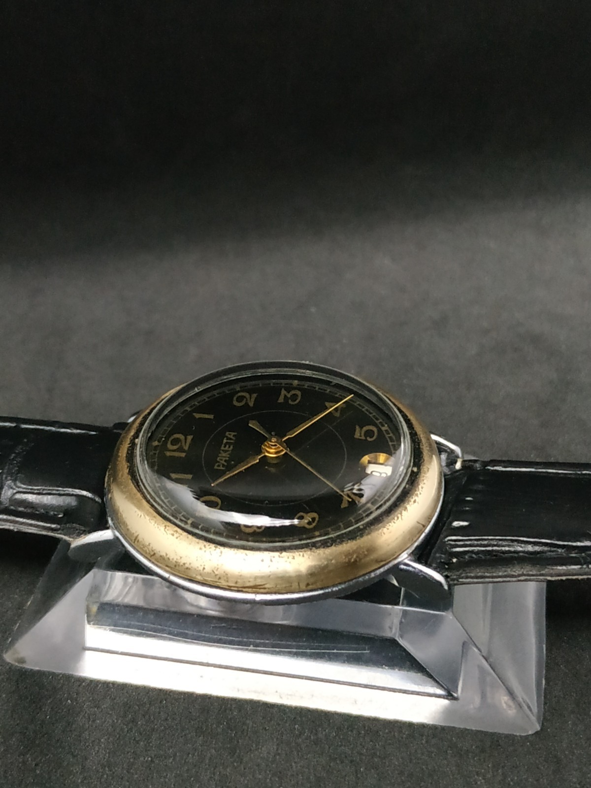 Men’s Dress Vintage USSR Watch Raketa Mechanical 2628.H Black Dial Retro Soviet