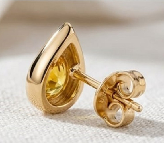 4ct Round Simulated Yellow Sapphire Drop Stud Earrings 14k Yellow Gold Finish
