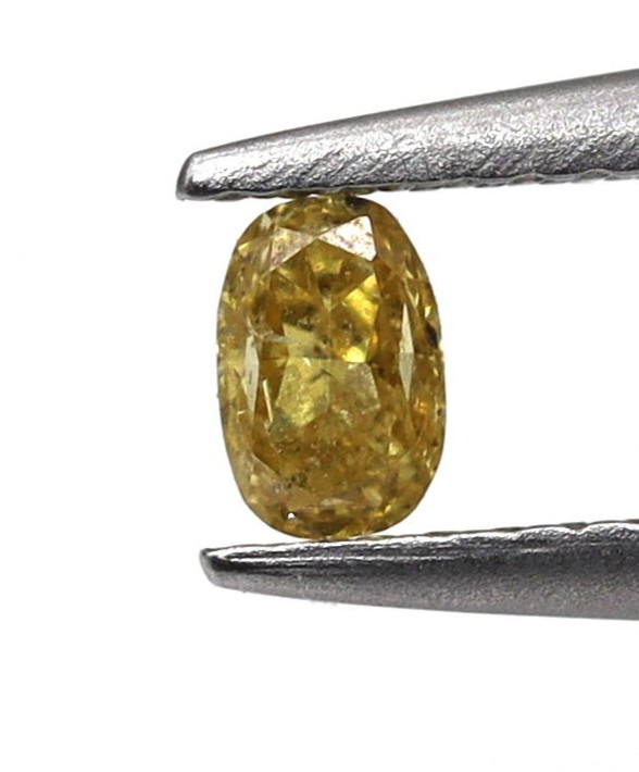 Natural Loose Yellow Diamond 0.08 Carat 2 x 1 mm Oval Cut SI2 Untreated Gemstone