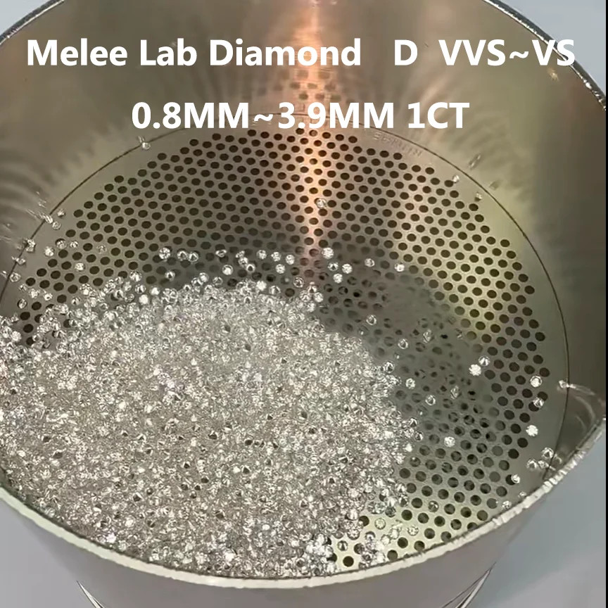D VVS/VS Melee Lab Grown Diamonds 0.8mm ~ 3.9mm HPHT Full Cut Loose Diamond Gems