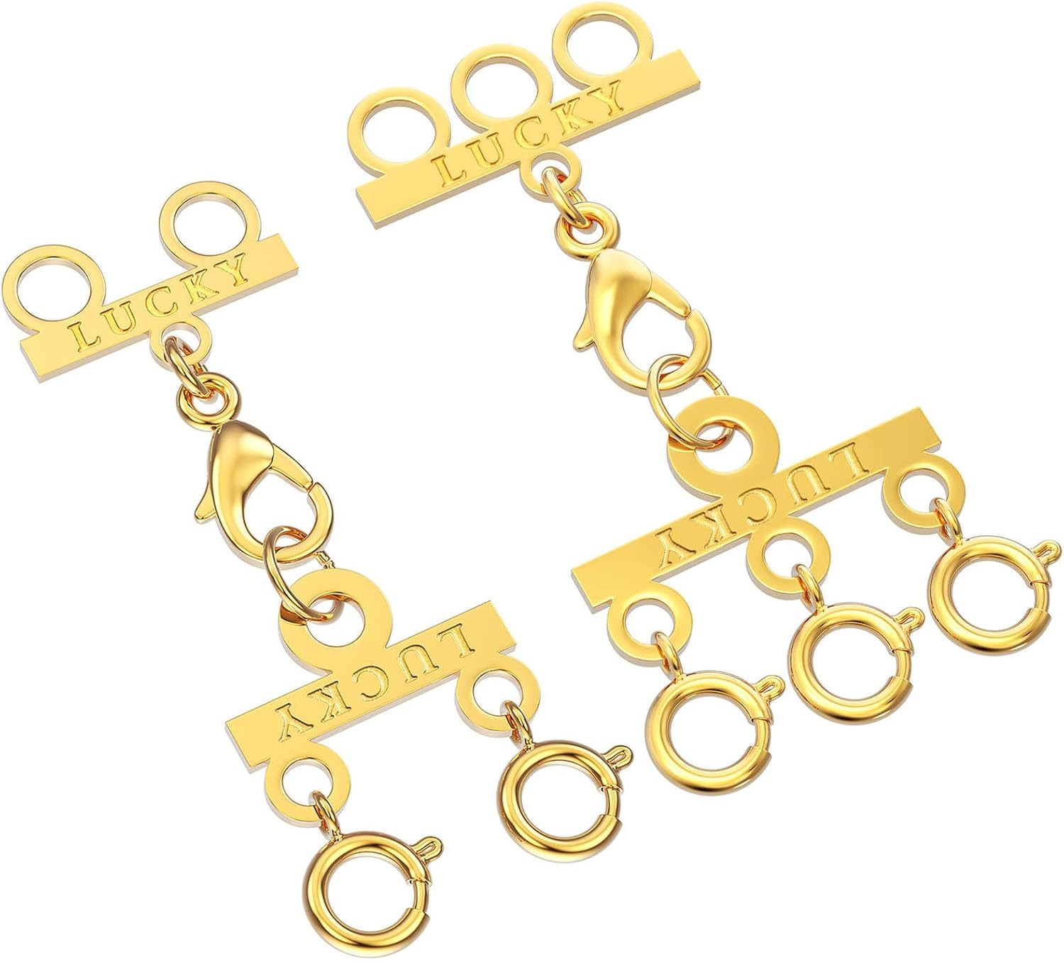 Premium Necklace Layering Clasp Set Gold, Silver Plated Multi-Strand Connectors