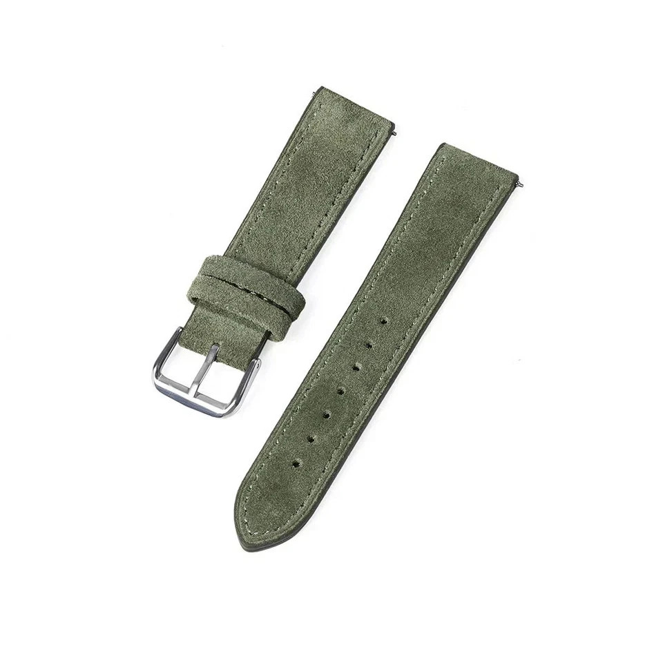 New Soft Suede Leather Watch Band Straps Stainless Steel Buckle 18/19/20/22/24mm