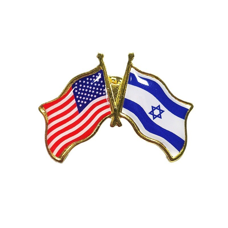 Pack of 10/20/30/50 USA American&Israel Friendship Flag Bike Hat Cap lapel Pin
