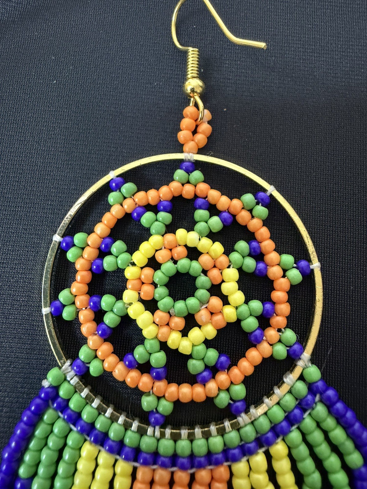 Southwestern, Indigenous Inspired Fringe Dream Catcher Beaded Earrings