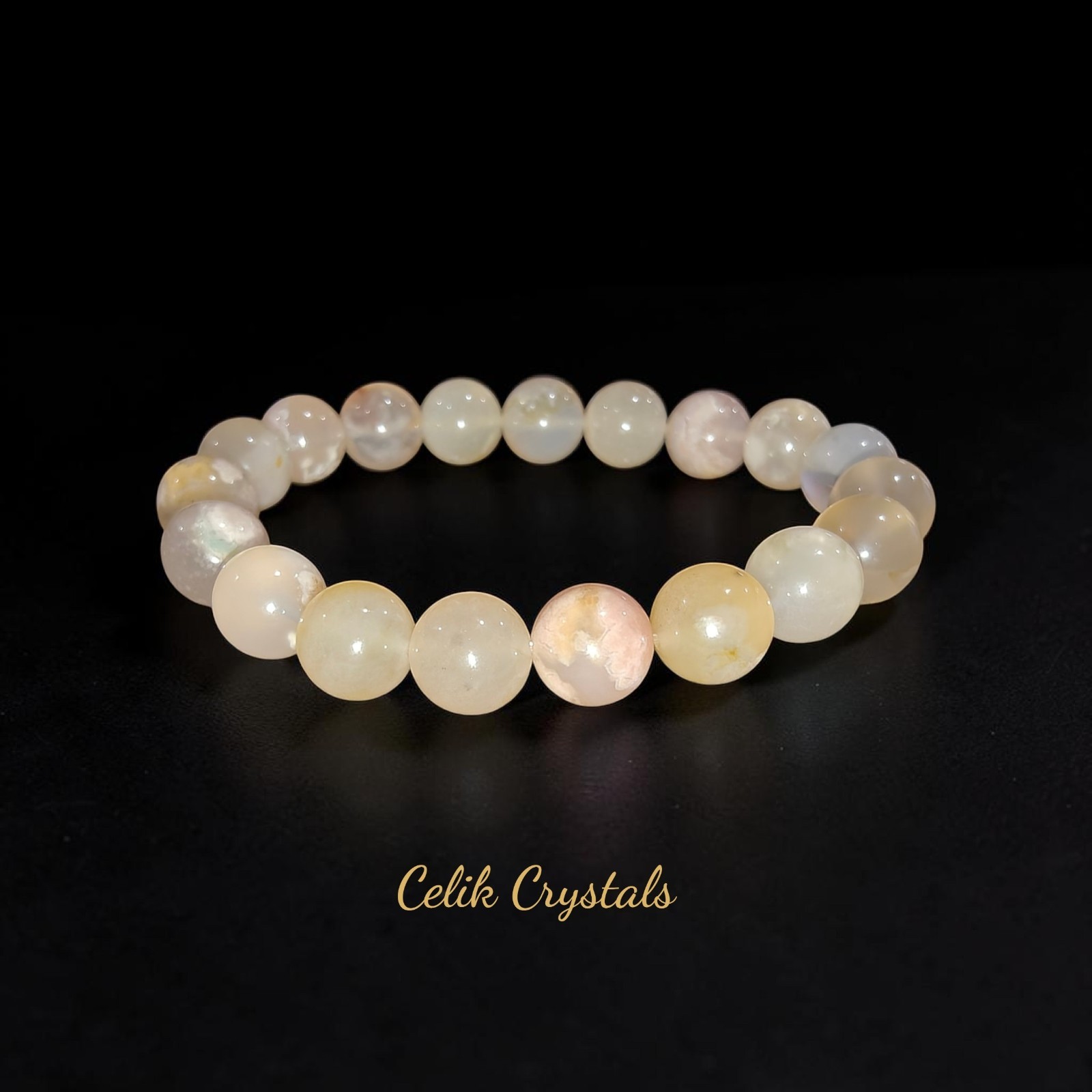 Flower Agate Bracelet 10mm Natural Stones