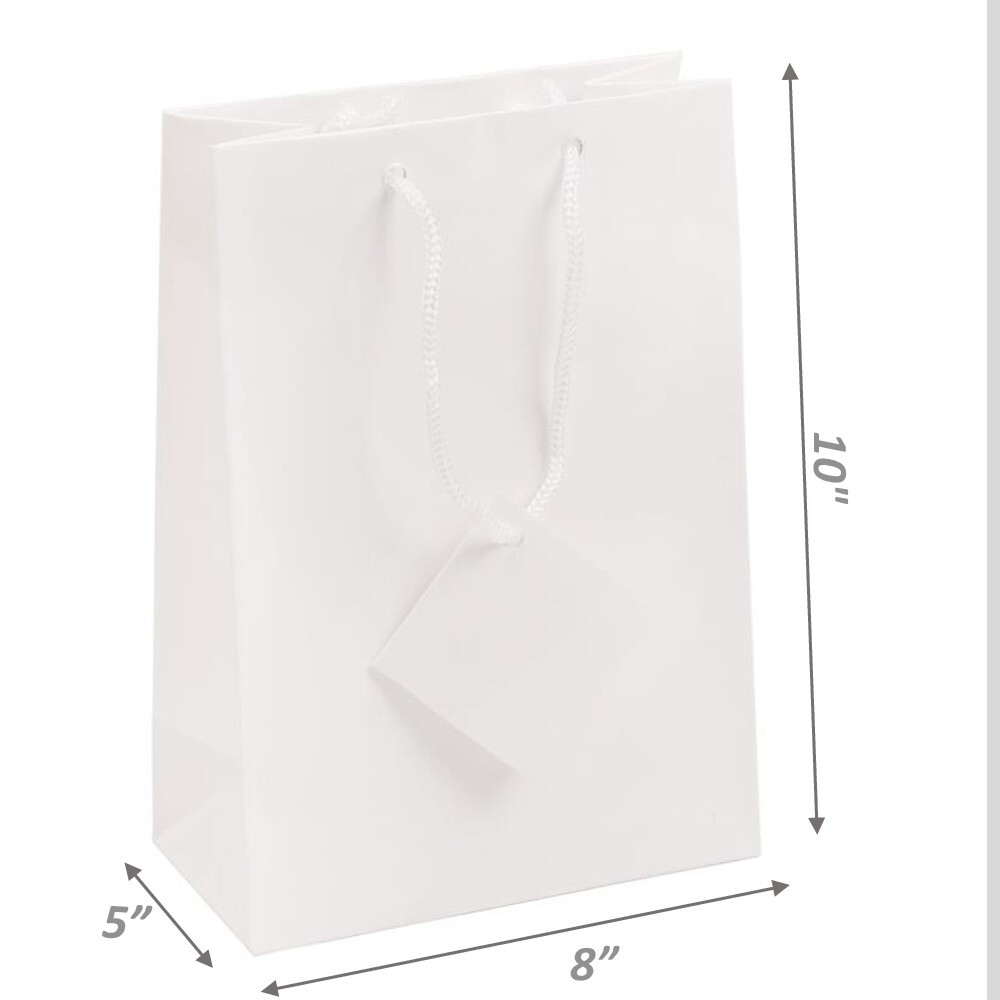 20pc White Gift Bags Wedding Party Bags White High Quality Bags 8″x5″x10″