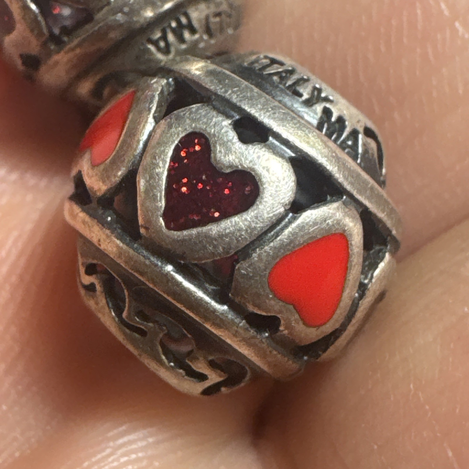Michael Anthony Italy MA Sterling Silver 925 Charm Multi Red Hearts Lot Love