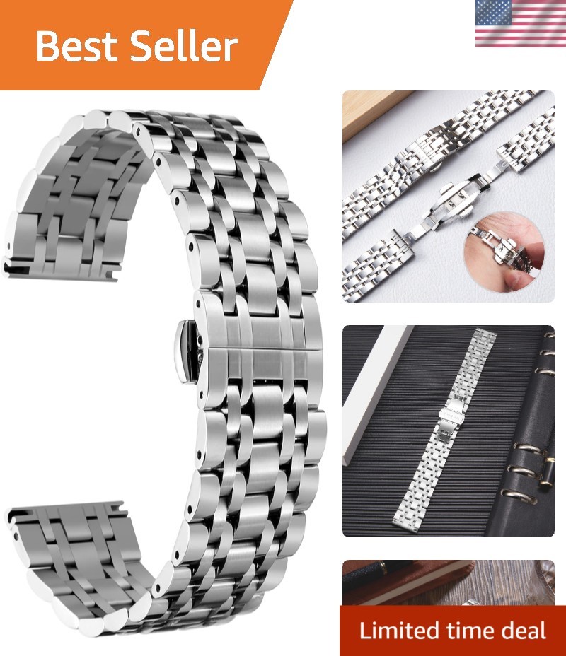 Durable 316L Stainless Steel Watch Band, Multiple Sizes & Colors for Men & Women