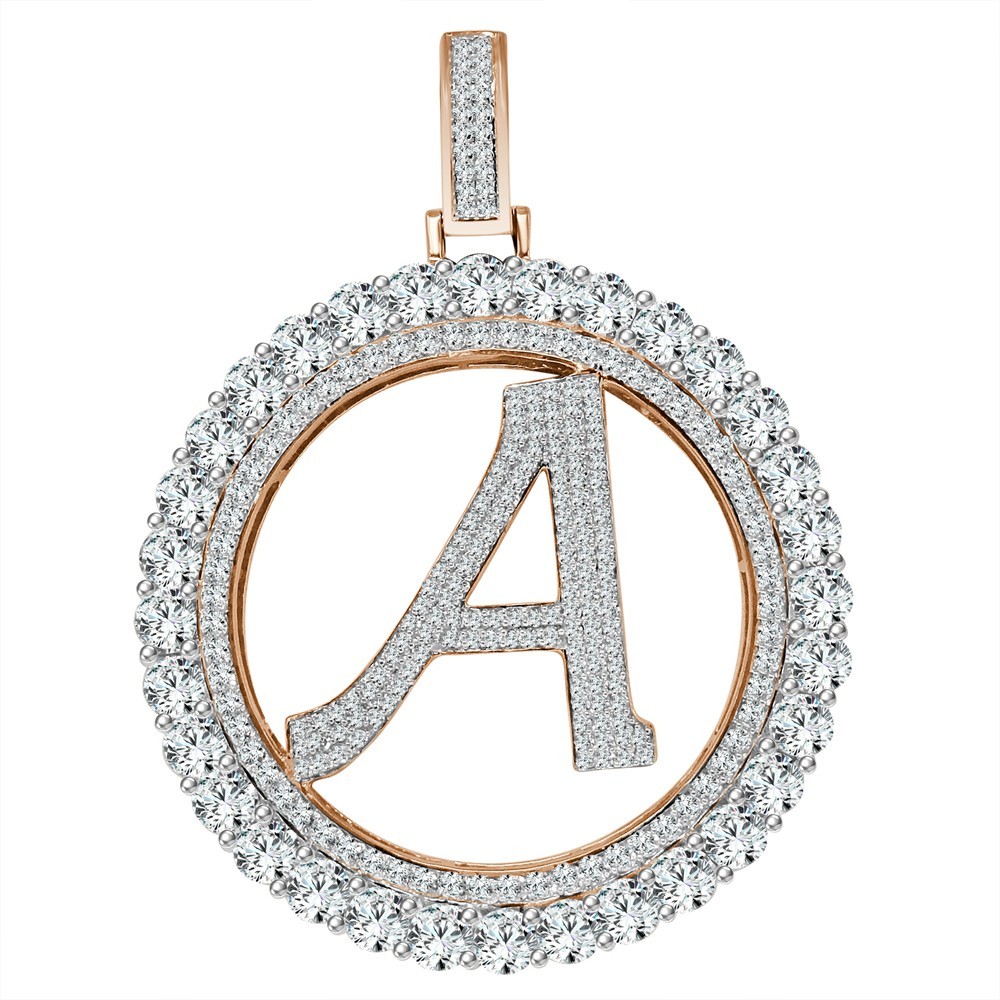 33+ Grams Italian Silver Rose Gold Initial Letter Alphabet Pendant Charm Big 3″