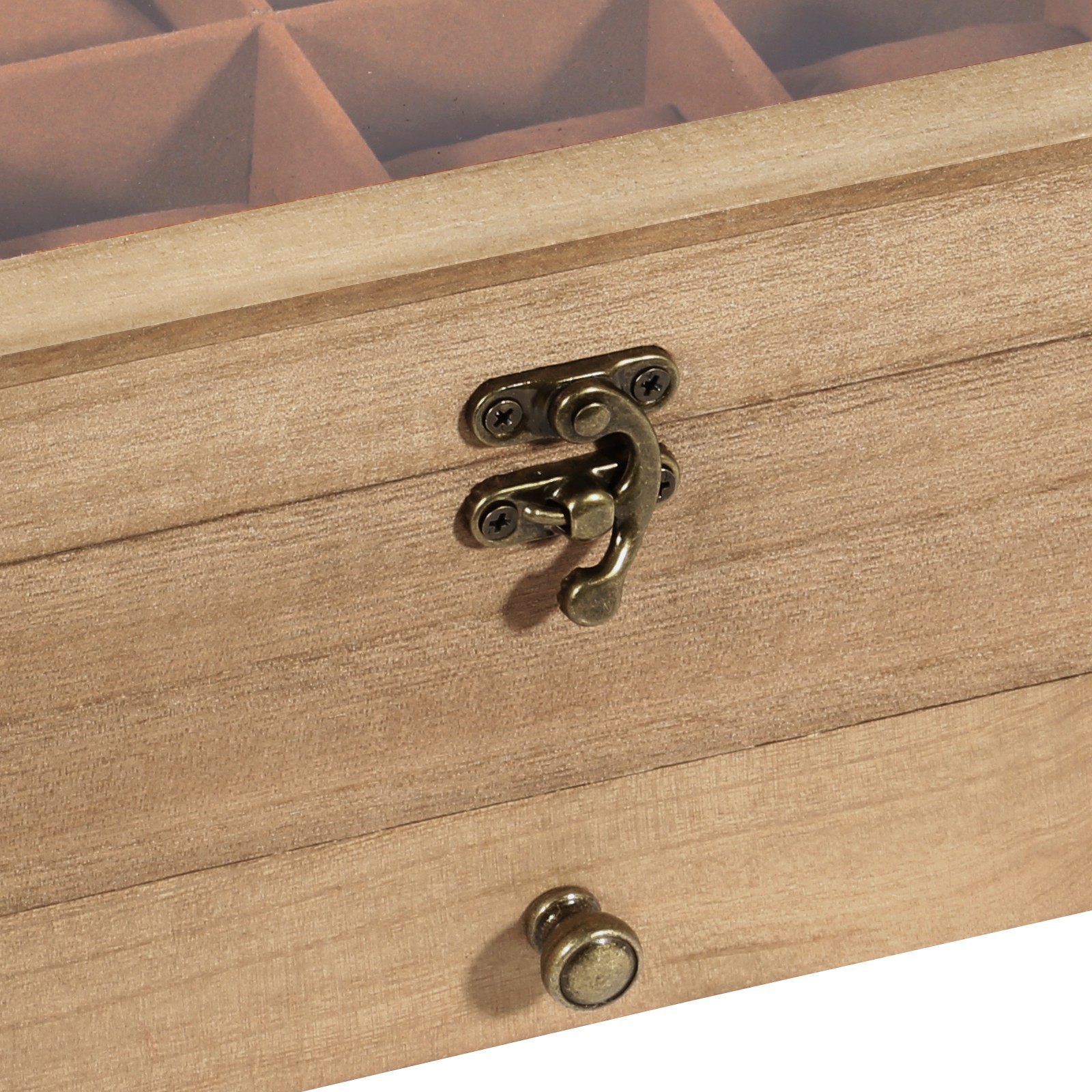 8 Slots Watch Box Solid Wood Watch Case Jewelry Storage Glass Lid Display Case