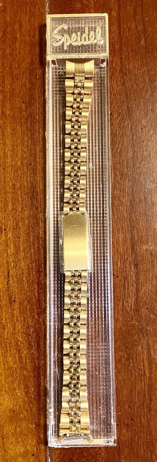 New SPEIDEL Ladies Watch Band 13mm Lugs GOLD Deployant Curved Ends 7” Long