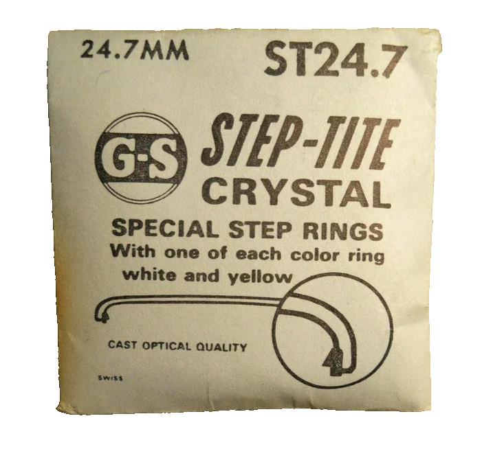 GS Step-Tite ST24.7 Watch Crystal 24.7mm Gold/Silver Ring Watch Part