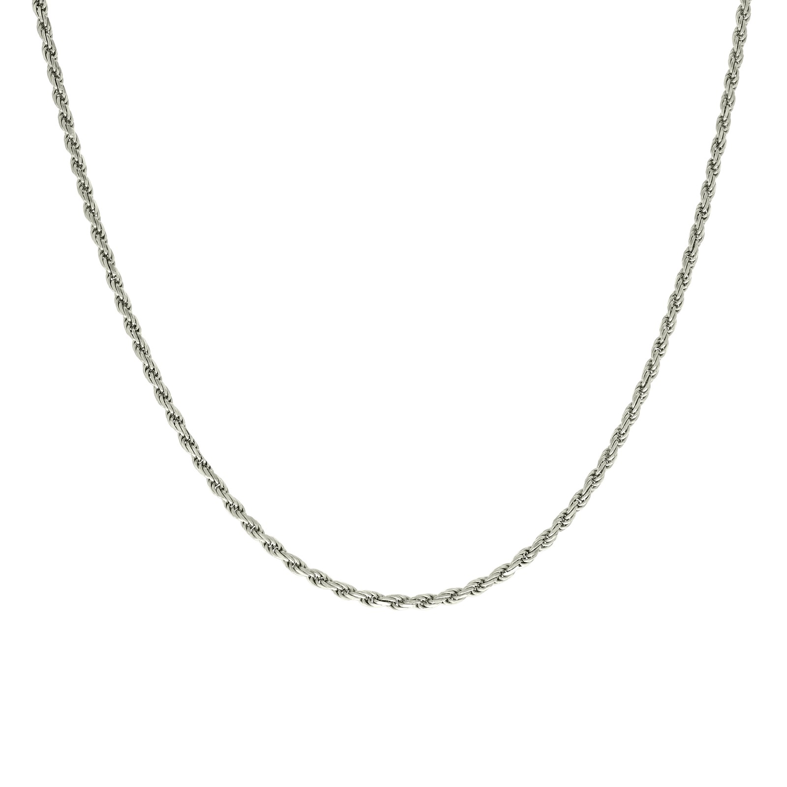 925 Sterling Silver Solid Rope Chain Silver 2.5mm 7inches to 24 Inches