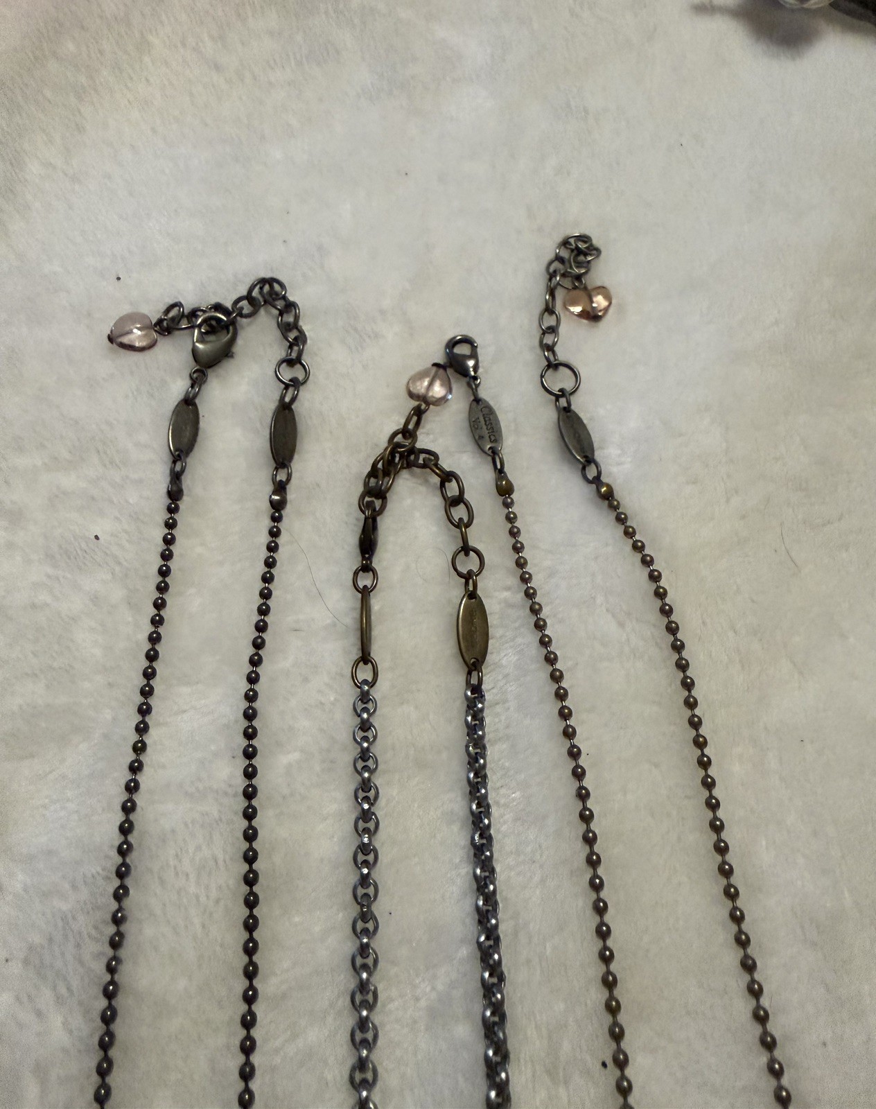 Sabika Basics & Classic Lot of 3 Round Iridescent Clear Crystal Necklaces