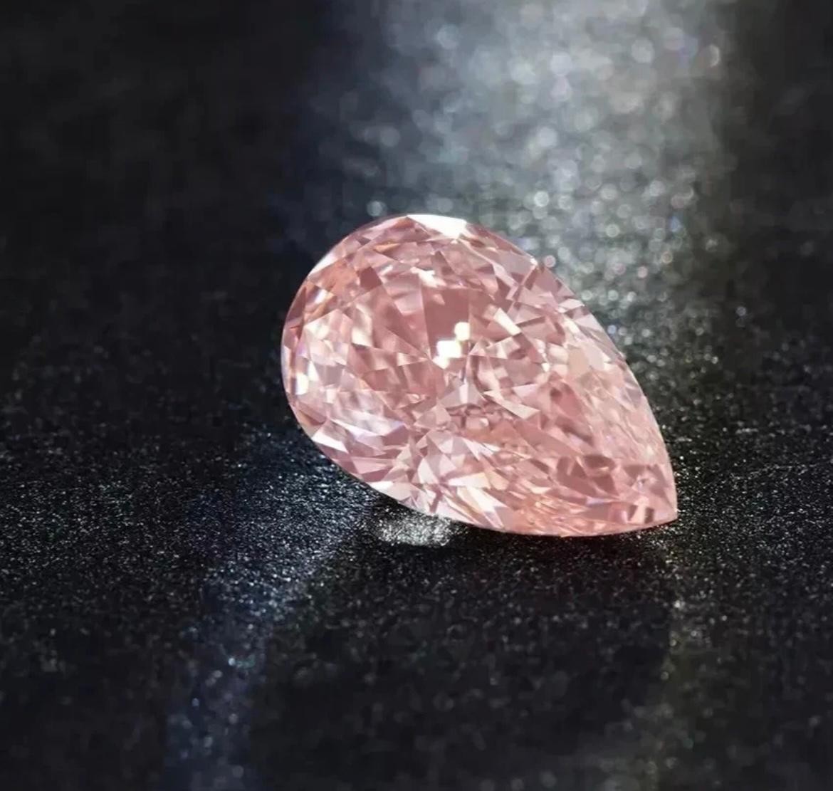 2pcs 8x6mm Pink Pear Cut CVD Lab Grown Diamond IF Clarity Certified Loose Gem