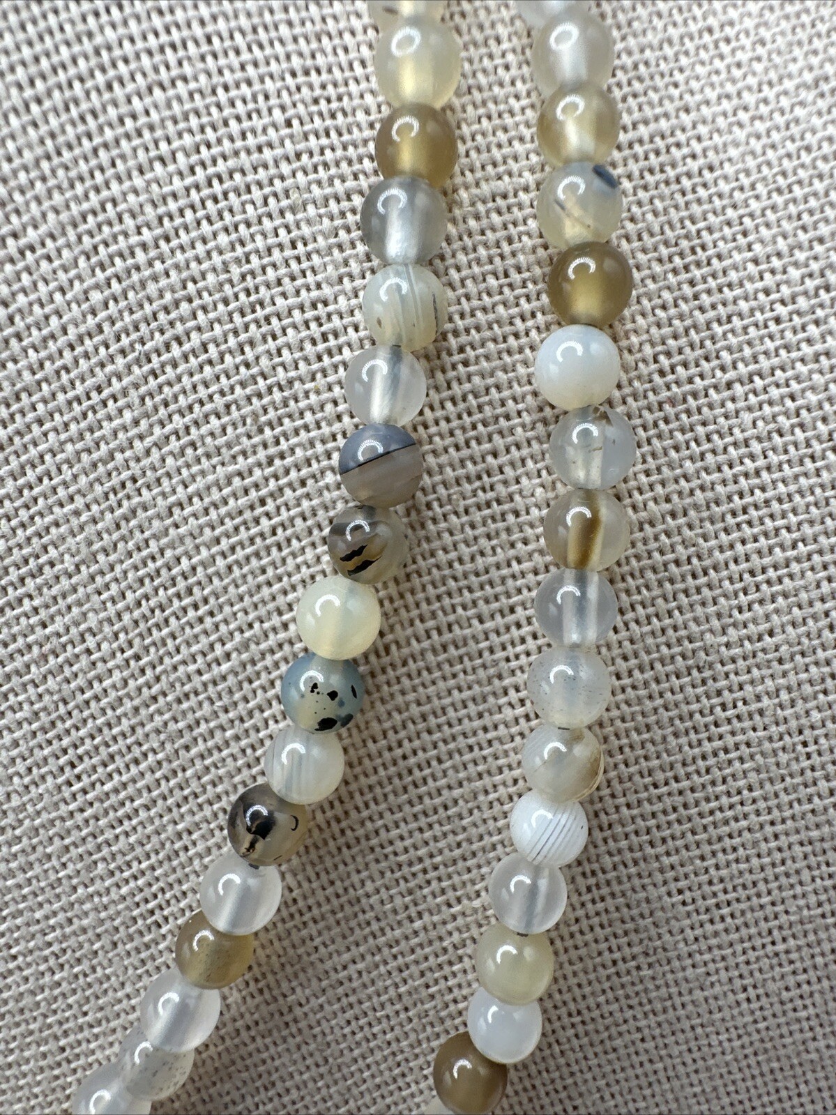 Mine Finds By Jay King Long 36” 4.4mm Natural Agate Sterling Silver Necklace