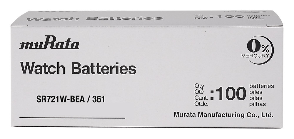Murata 361 (SR721SW) Silver Oxide Watch Battery (500 Count) – Replaces Sony 361