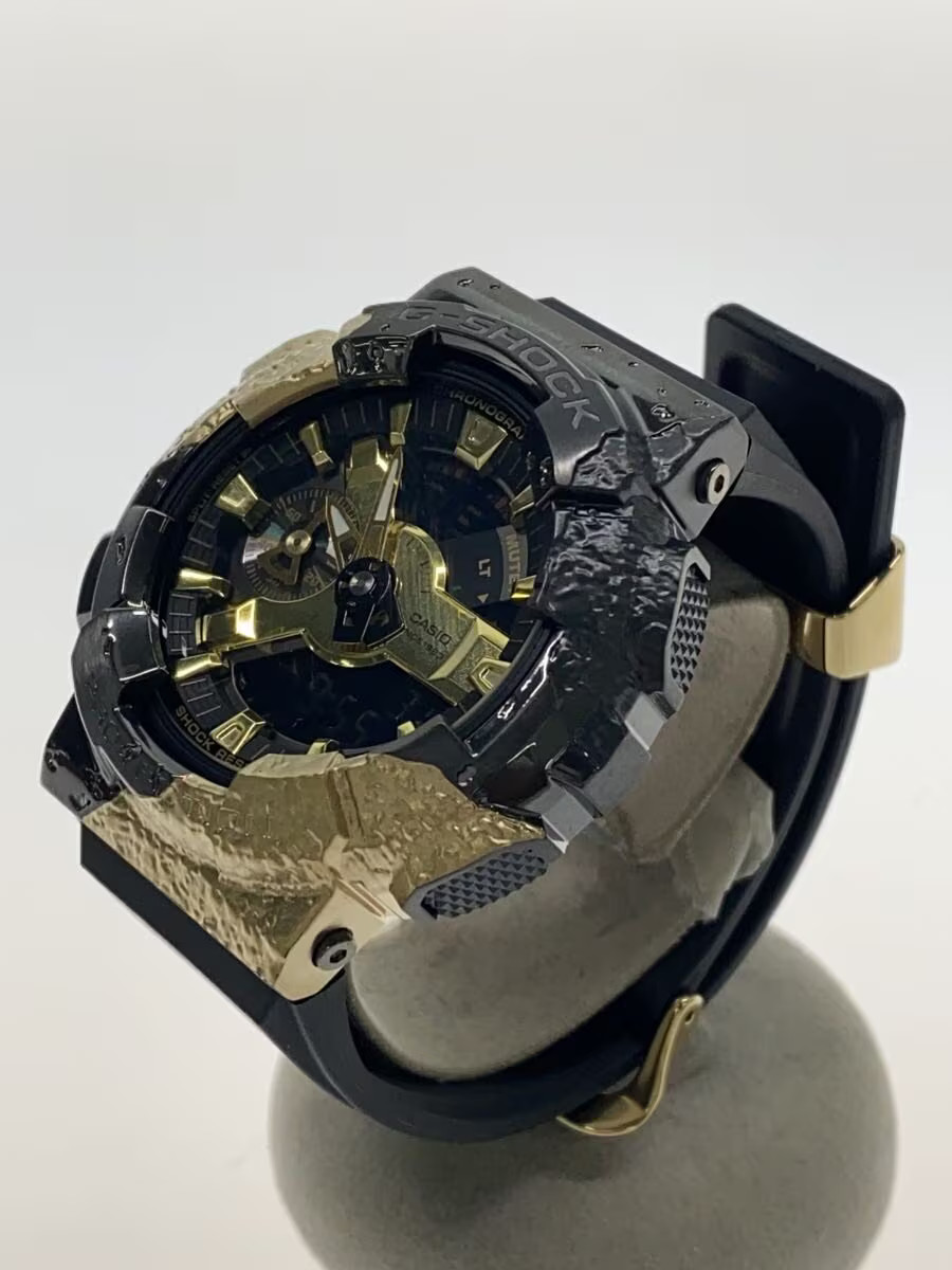 CASIO Quartz Watch G SHOCK Digital Analog Rubber GLD BLK SS