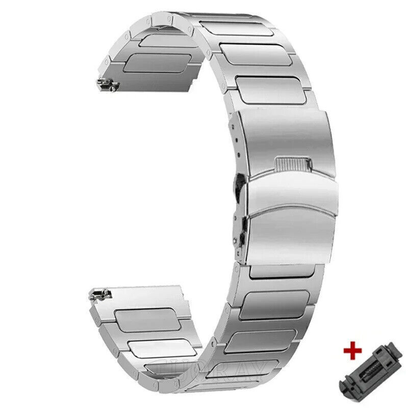 22mm Luxury Titanium Metal Strap for Fossil Watch Universal Wrist Band Bracelet
