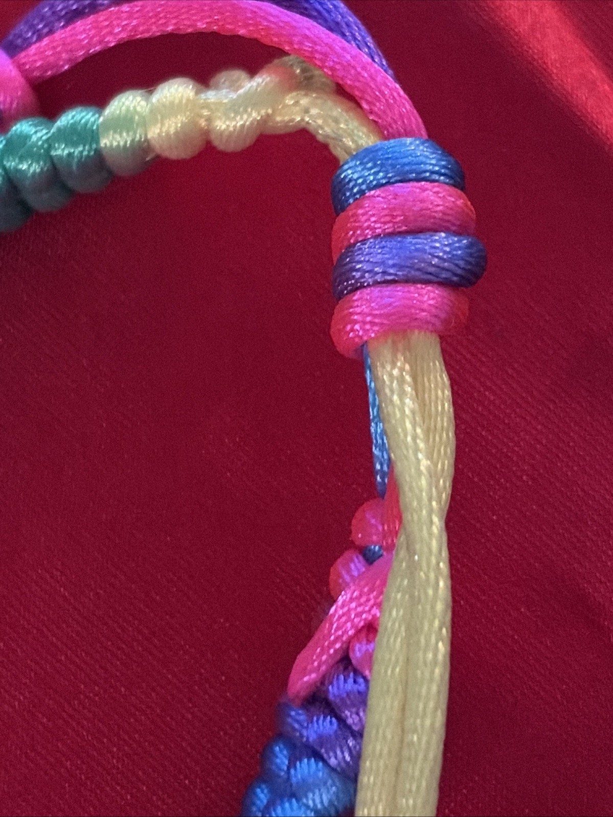NEW COLORFUL NEON NYLON HERRINGBONE WEAVE FRIENDSHIP BRACELET ADJUSTABLE NIP