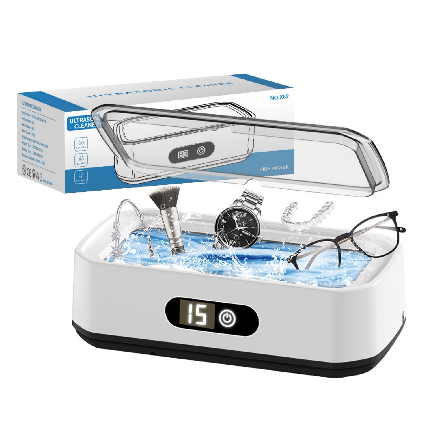 Ultrasonic Jewelry Cleaner w/ 5 Mode & Digital Timer UltraSonic Cleaning Machine