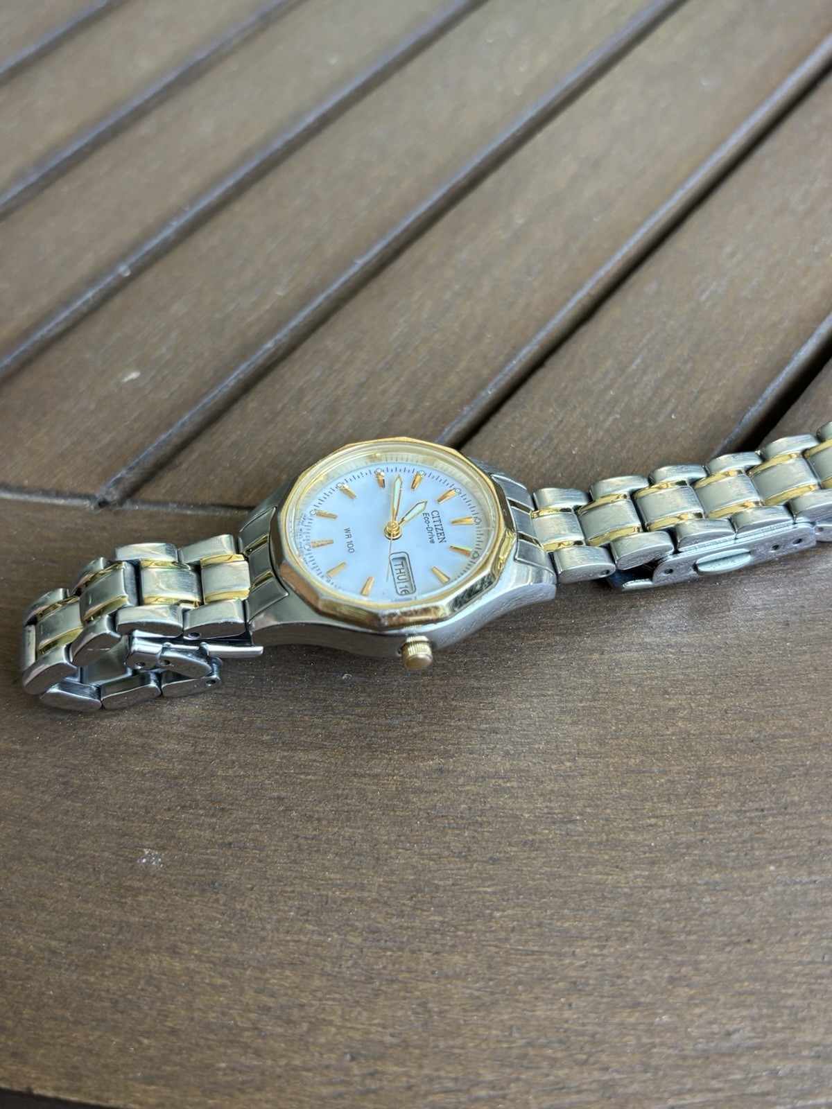 Citizen Women’s Watch Eco-Drive Two-Tone Day/Date White Dial