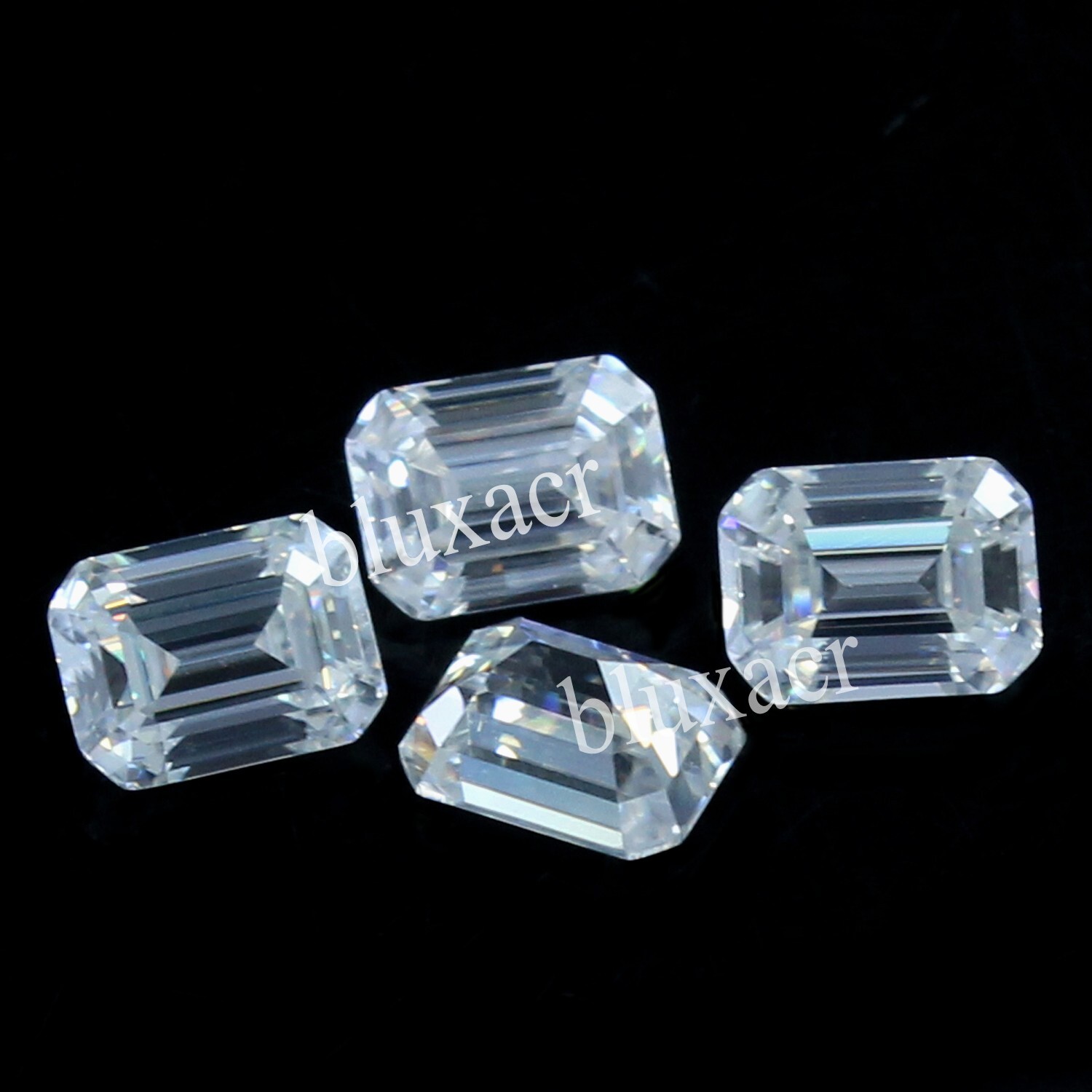 Natural D Color VVS1 Excellant Cut 4.5×3.5 MM Emerald White Diamond 4 Pcs Lot