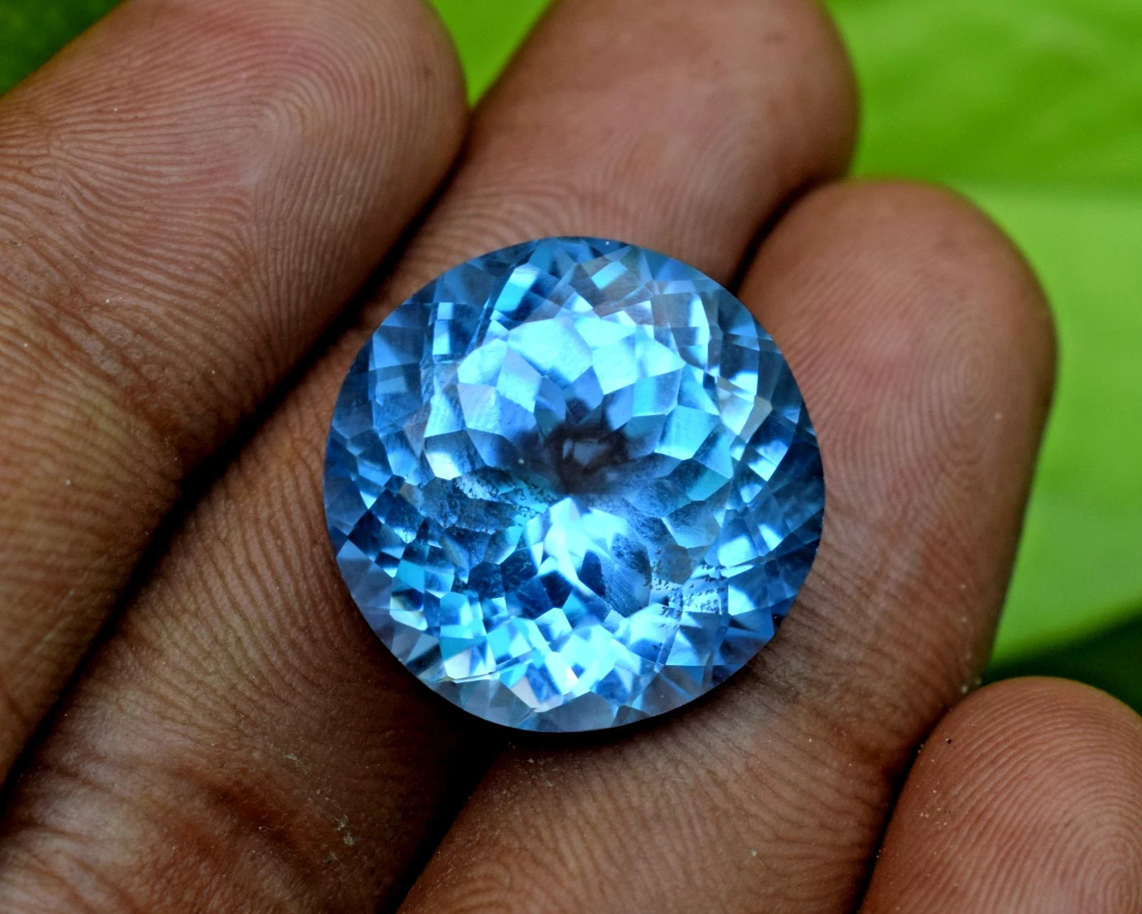 25 Ct Natural Santa Maria Blue Aquamarine Round Cut Certified Loose Gemstone