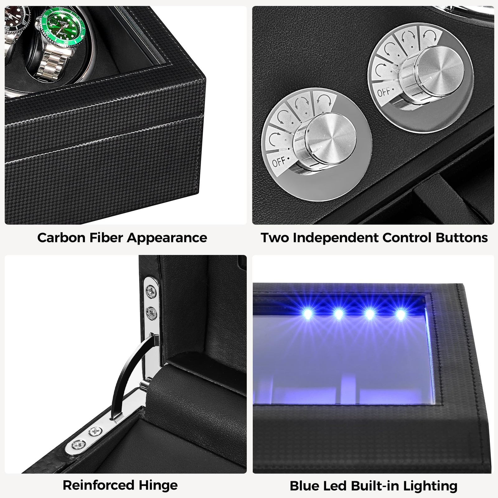 ANWBROAD Watch Winder for Automatic 35.4 cm x 19.9 x 25.5 cm, black
