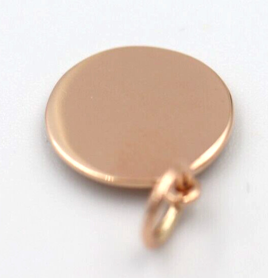 Genuine 9ct 9k Solid Rose Gold 12mm disc round circle pendant – Free Post