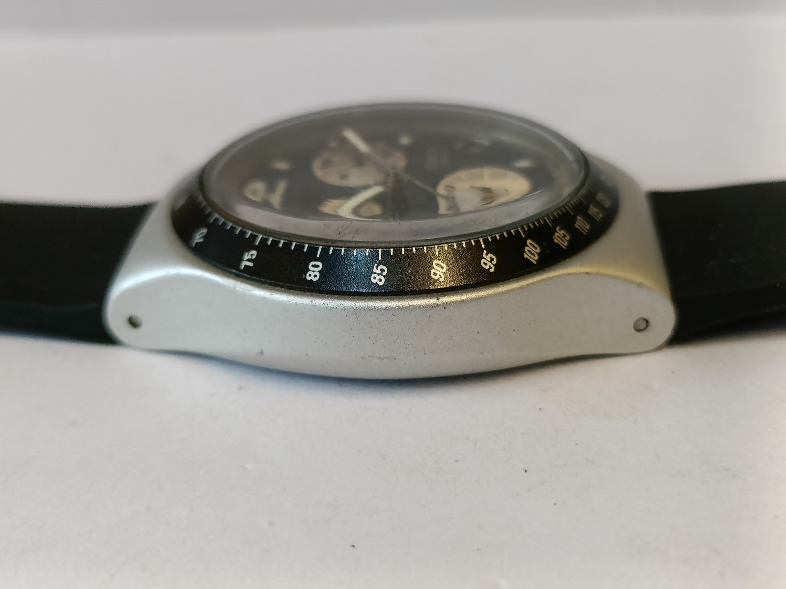 SWATCH IRONY CHRONO QUARTZ ALUMINIUM CASE AG-1999 SWISS MEN’S WORKING CONDITION