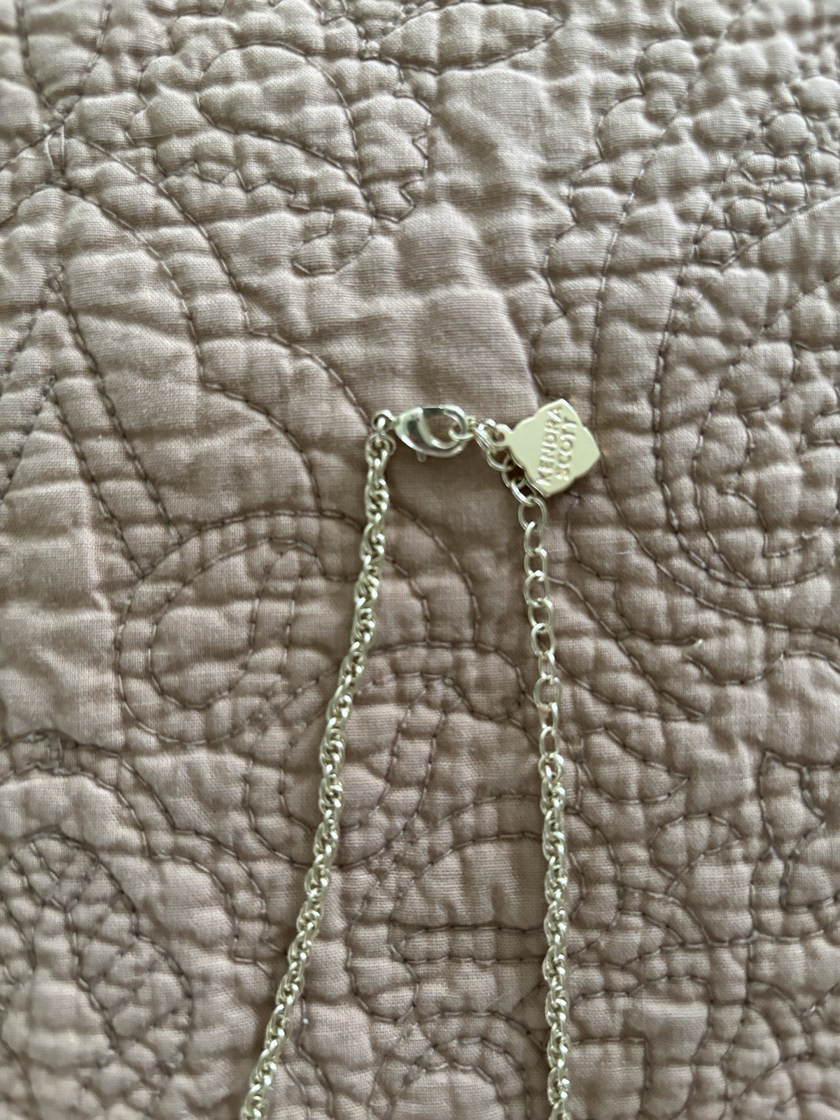 Kendra Scott Gold Tone Hexagon Mother of Pearl Pendant 32in Adj Cable Lobster