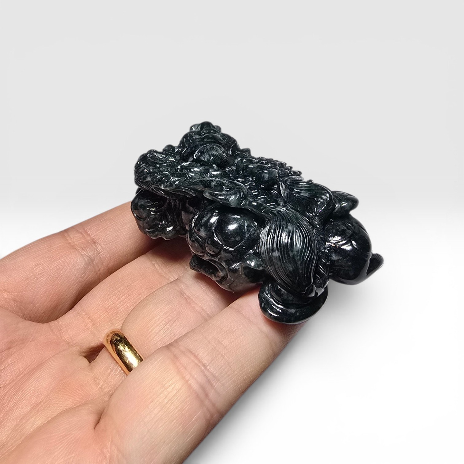 Certified Type A Jadeite Jade Flying Pixiu Pendant Deep Green Master Carver Cert
