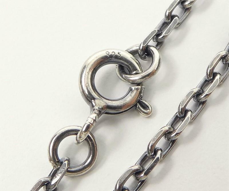 Oxidized Sterling Silver Linked Chain Necklace 1.5mm 2mm 3mm 45cm 50cm 55cm 60cm