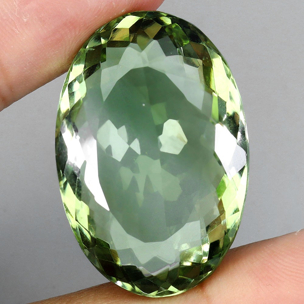 Oval Cut Natural Top Rich Green Amethyst Brazil VVS 27.79ct 25x17mm Gemstone